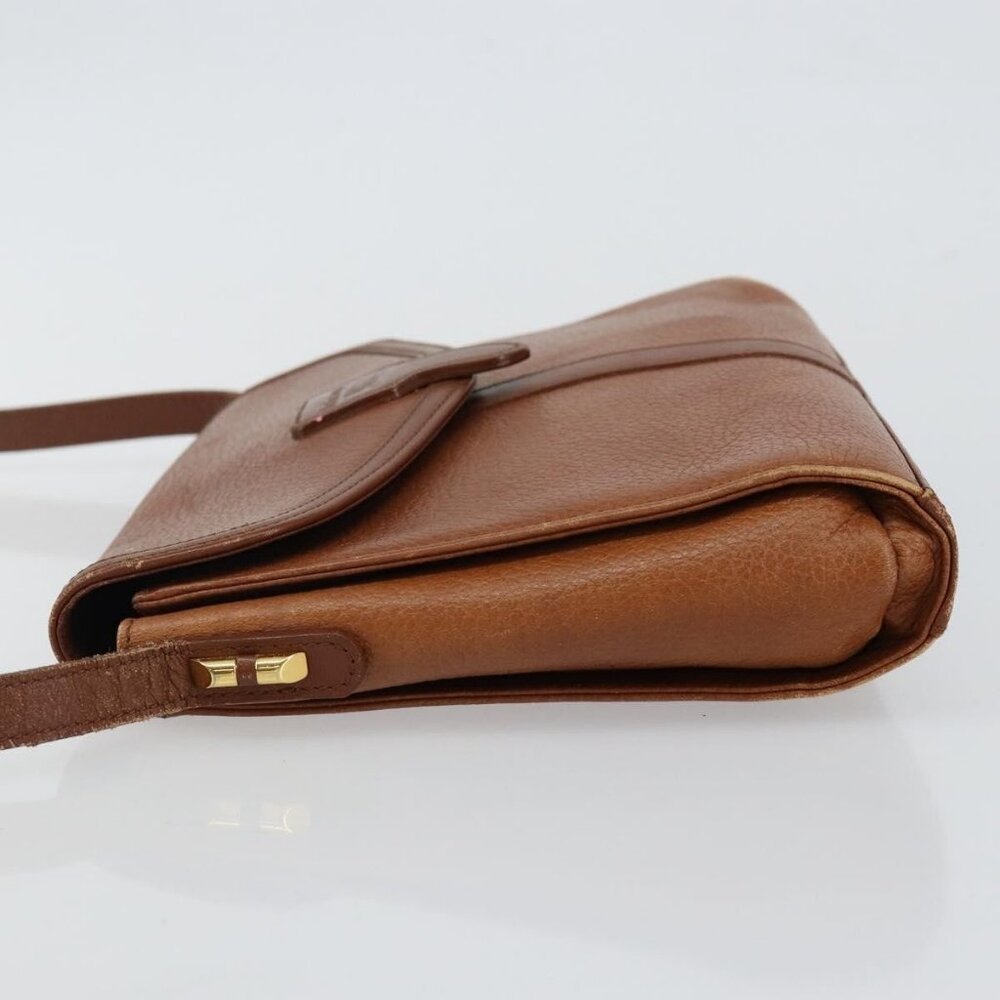 Authentic Burberrys Shoulder Bag Leather Brown Gold - Picture 11 of 16